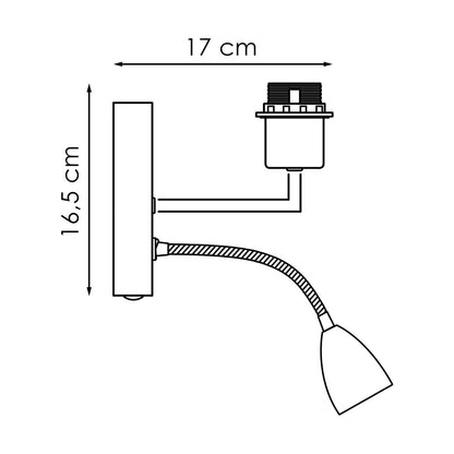 wandlamp Read 11/11/15cm - Geborsteld staal