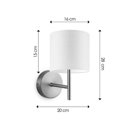 Wandlamp - Mati inclusief Lampenkap E27 wit 16x15cm