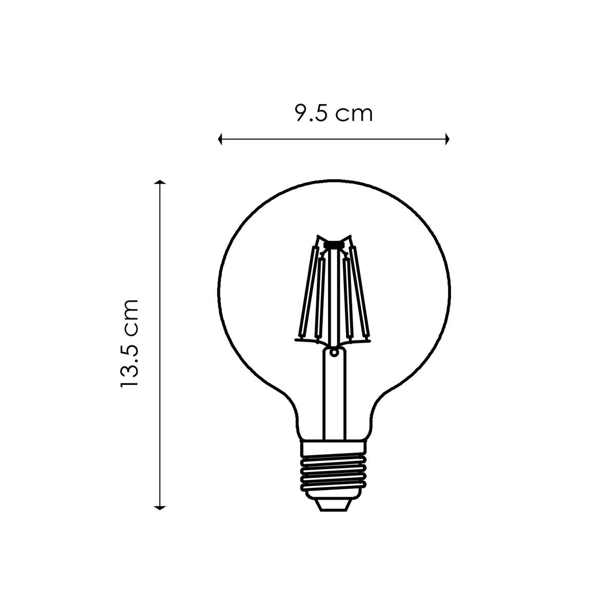 dimbare LED Globe Deco E27 G95 4W 340Lm 2700K Goud