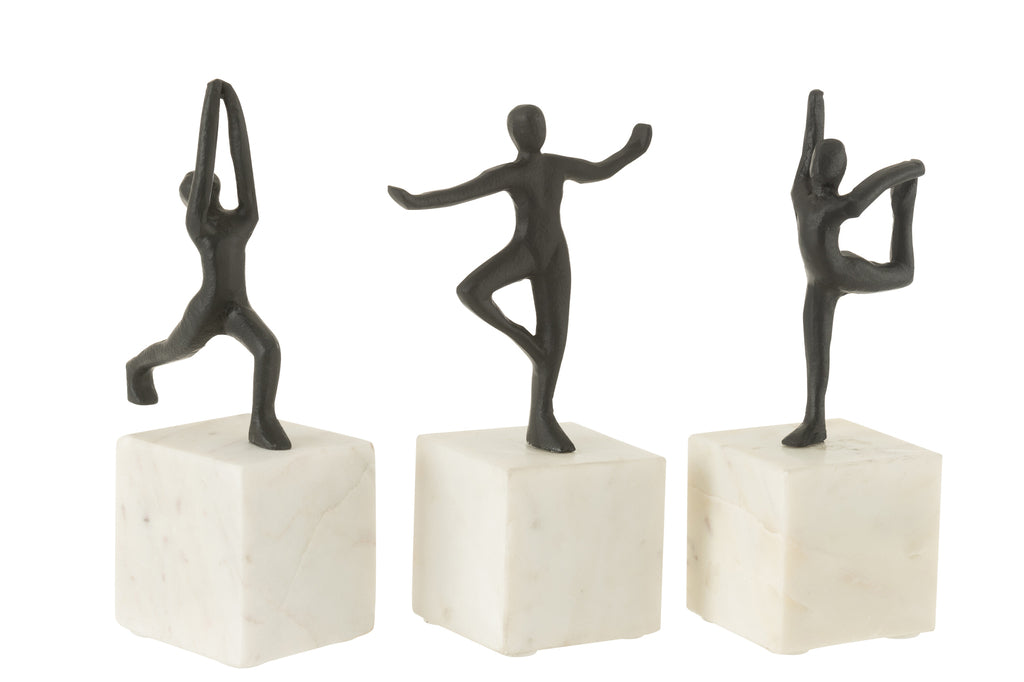 Figure Gymnastics Aluminium/Marble Black/White Assortment Of 3