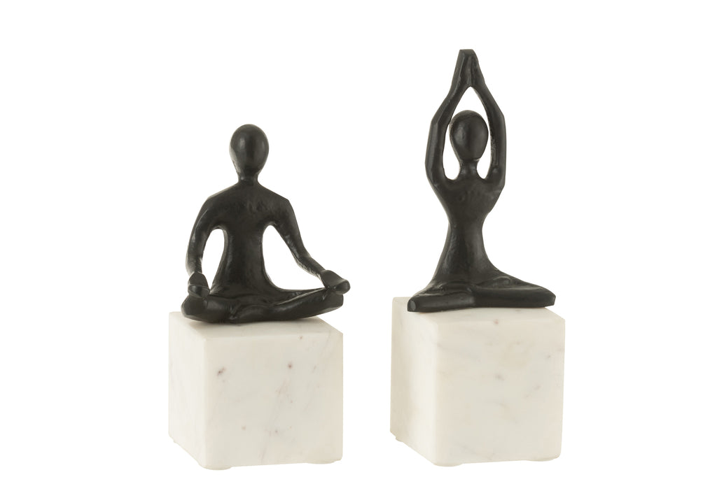 Figure Yoga Aluminium/Marble Black/White, set of 2