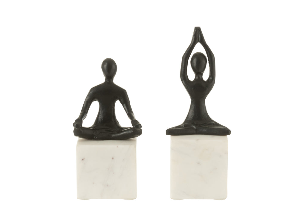 Figure Yoga Aluminium/Marble Black/White, set of 2