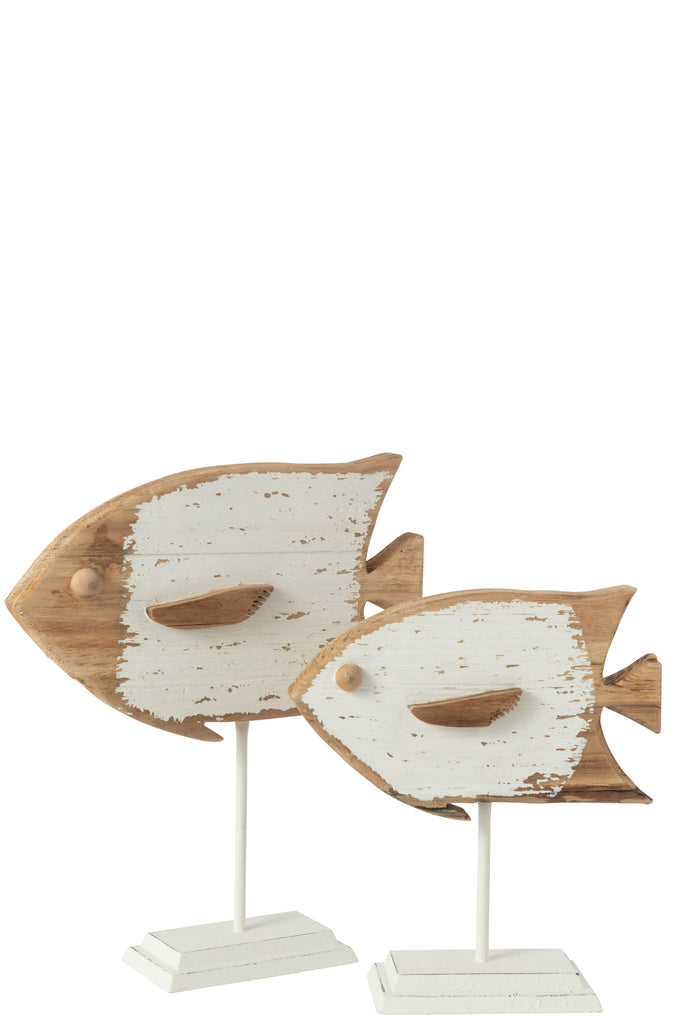 Fish Boli Iron/Fir Wood White/Natural Large