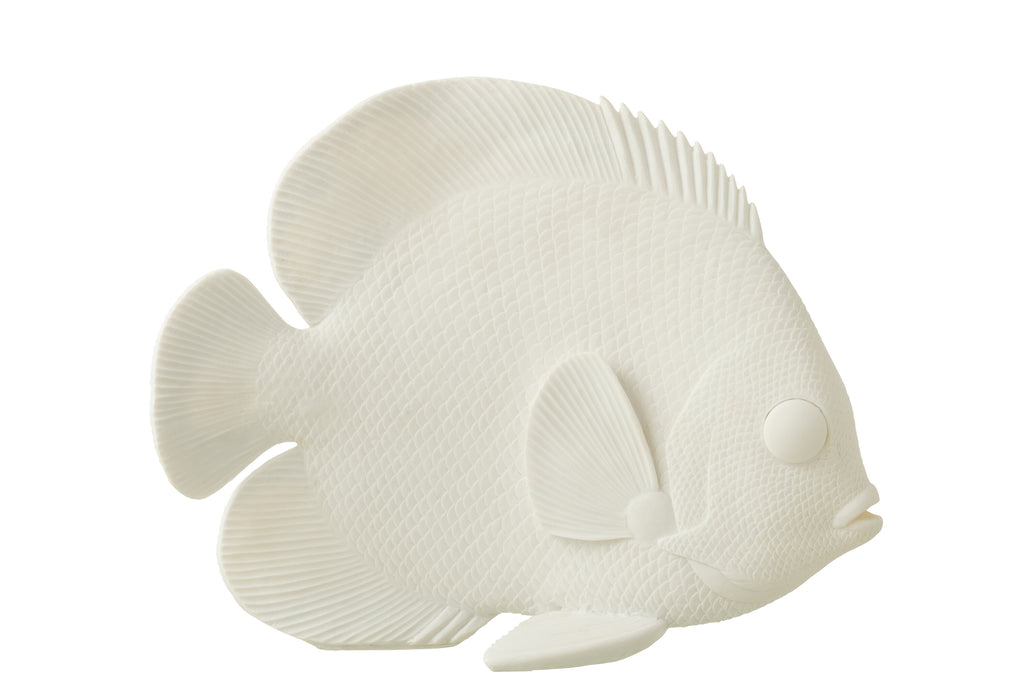 Fish Flat Polyresin White L