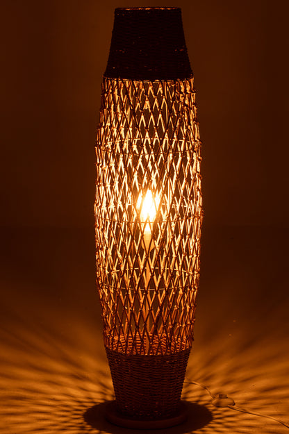 Vloerlamp Gevlochten Metaal Donker Natuurlijk