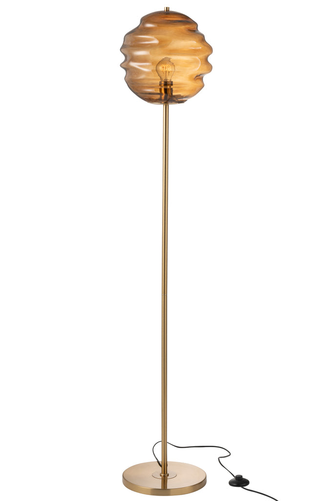 Vloerlamp Honingraatglas Bruin