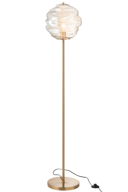 Vloerlamp Honingraatglas Licht Cognac