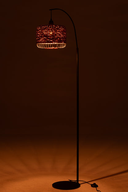 Vloerlamp lantaarn metaal oranje