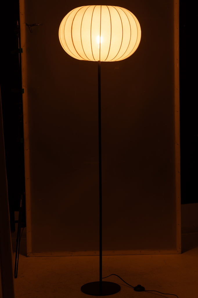 Vloerlamp lantaarn metaal/textiel wit groot