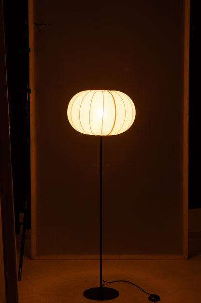 Vloerlamp lantaarn metaal/textiel wit klein