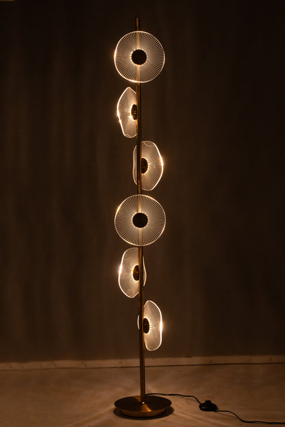 Vloerlamp LED Bloem IJzer/Kunststof Goud