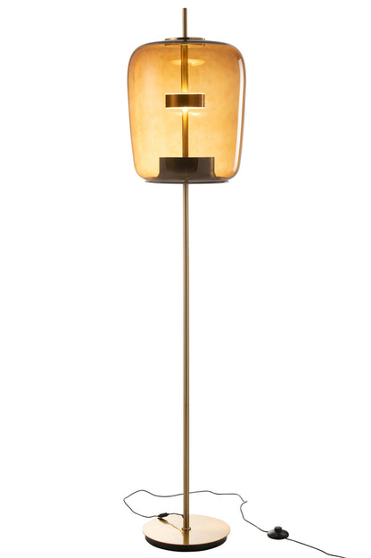 Vloerlamp LED Glas Bruin