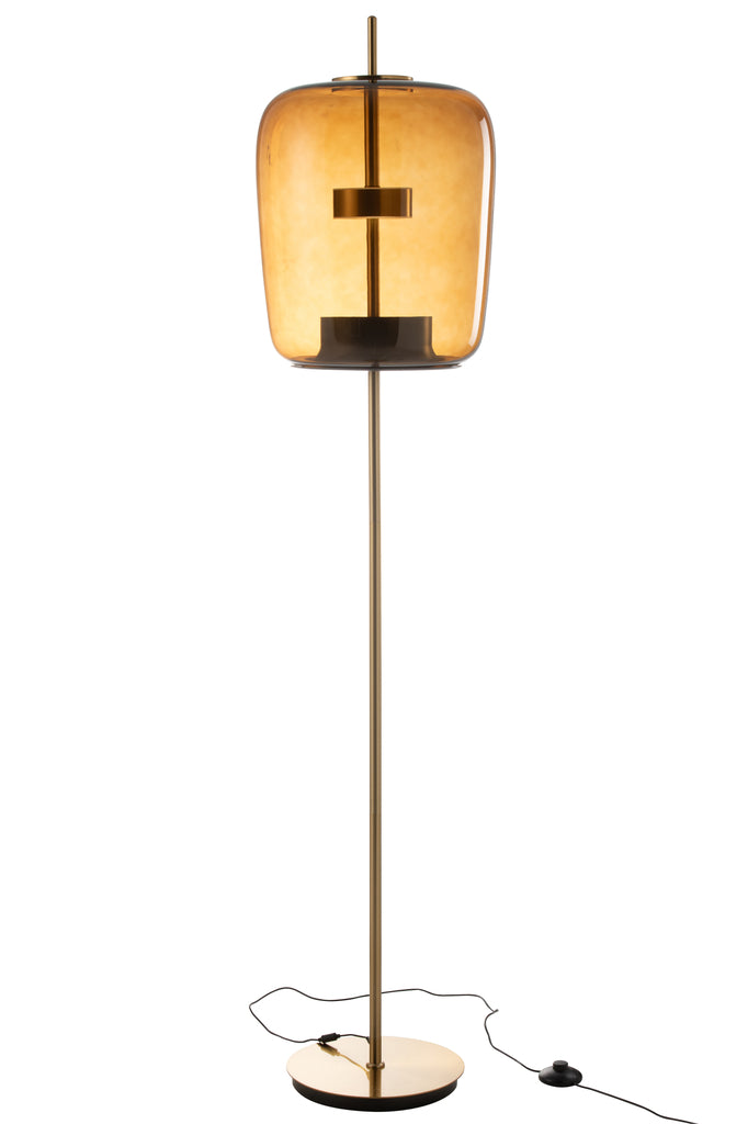 Vloerlamp LED Glas Bruin