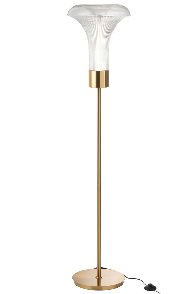 Vloerlamp LED Goud Metaal/Glas Transparant