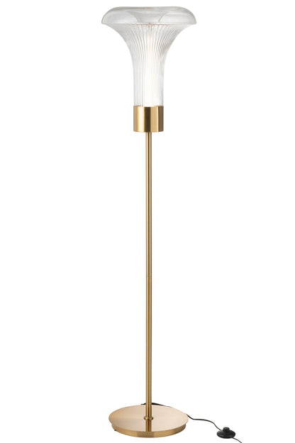 Vloerlamp LED Goud Metaal/Glas Transparant