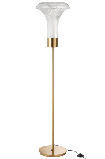 Vloerlamp LED Goud Metaal/Glas Transparant