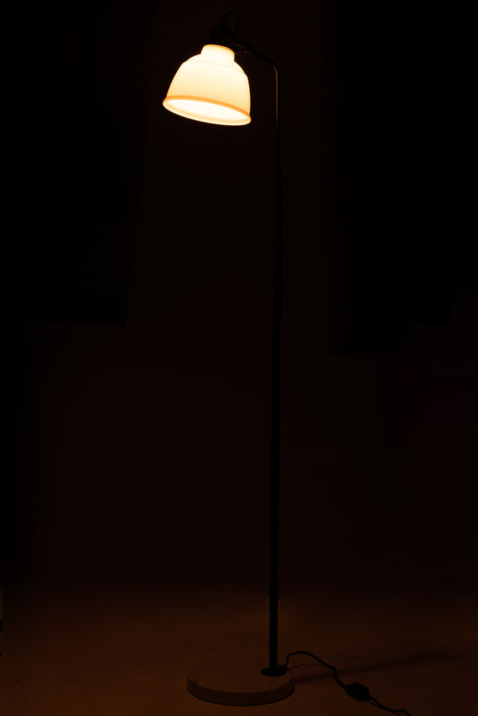 Vloerlamp Magali Staal/Glas Wit