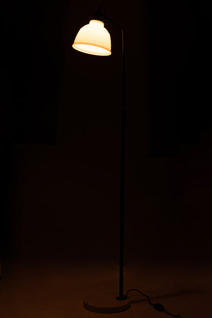Vloerlamp Magali Staal/Glas Wit