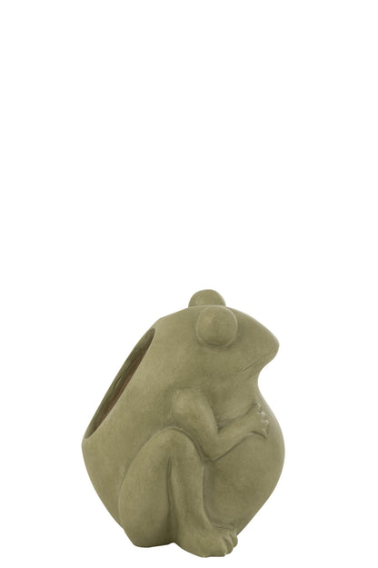 Bloempot Kikker Klei Groen Klein