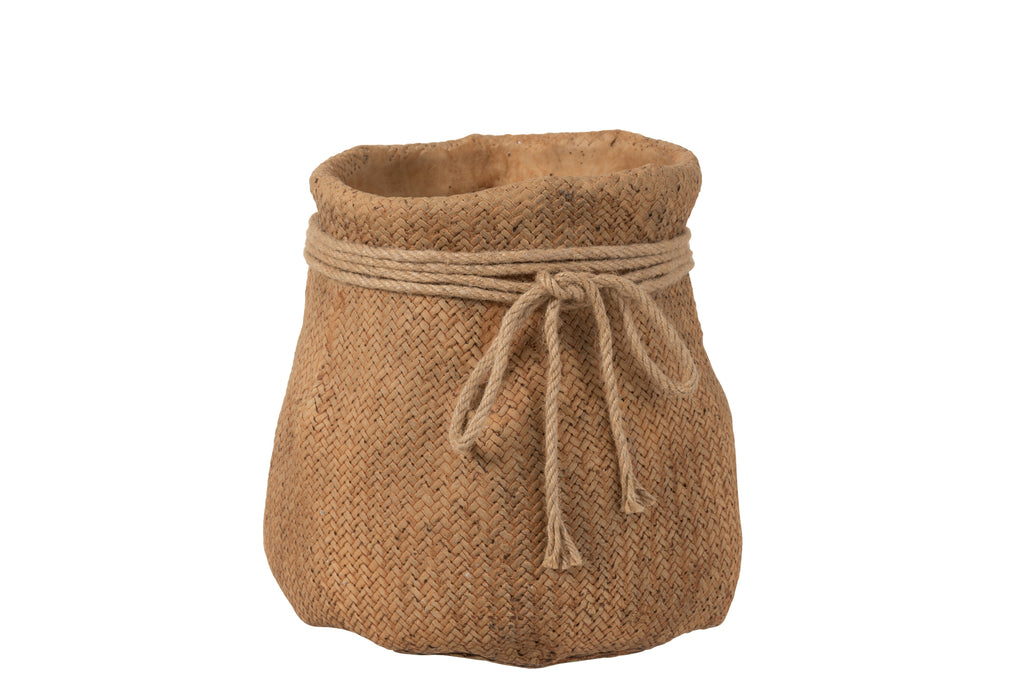 Bloempot Jute Imitatie Touw Cement Natuurlijk Groot