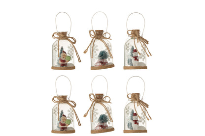 Hanger Fles Kerstfiguur Glas Helder Assortiment Van 3