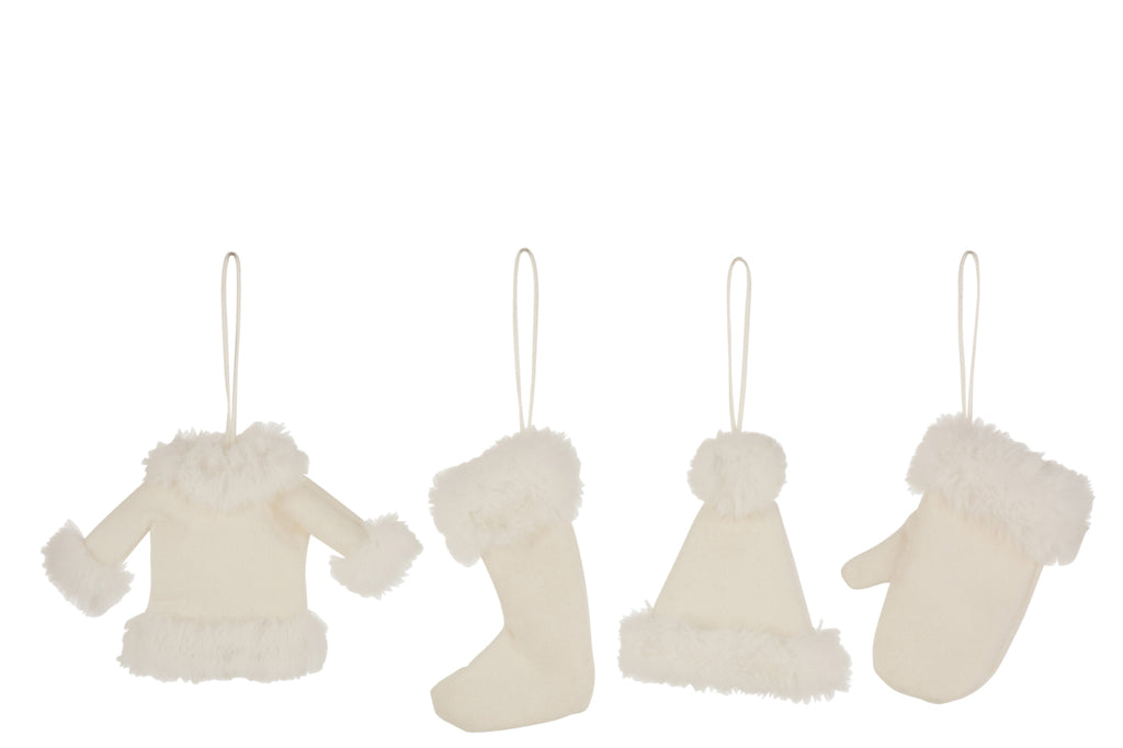 Hangers Kerstkleding Textiel Beige Assortiment Van 4