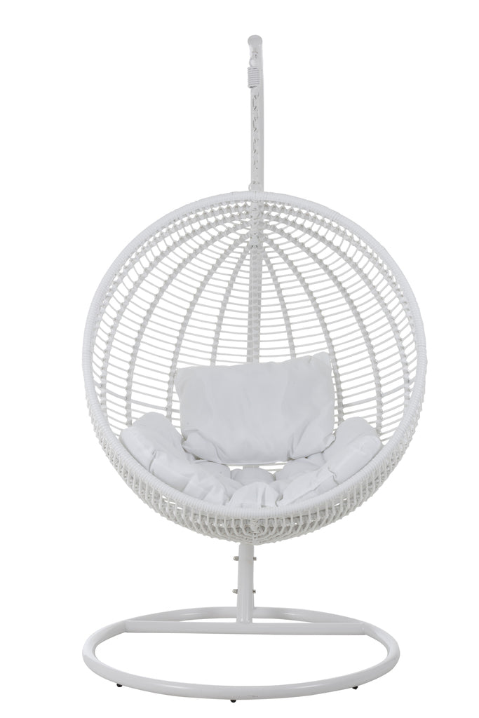 Hangstoel Rond Staal Wit