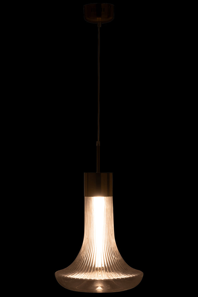 Hanglamp LED Goud Metaal/Glas Transparant