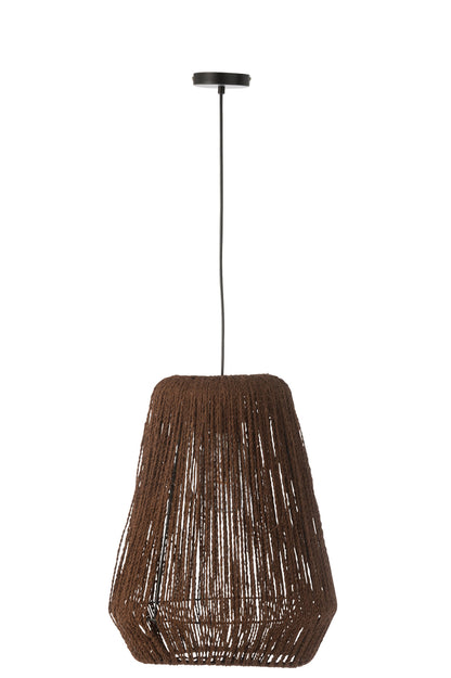 Hanglamp Weefsel Metaal/Palm Zwart Groot