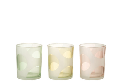 Hurricane Rounds Glass Mix Pastel Medium, Set Of 3