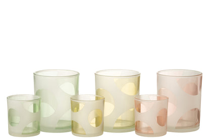 Hurricane Rounds Glass Mix Pastel Medium, Set Of 3