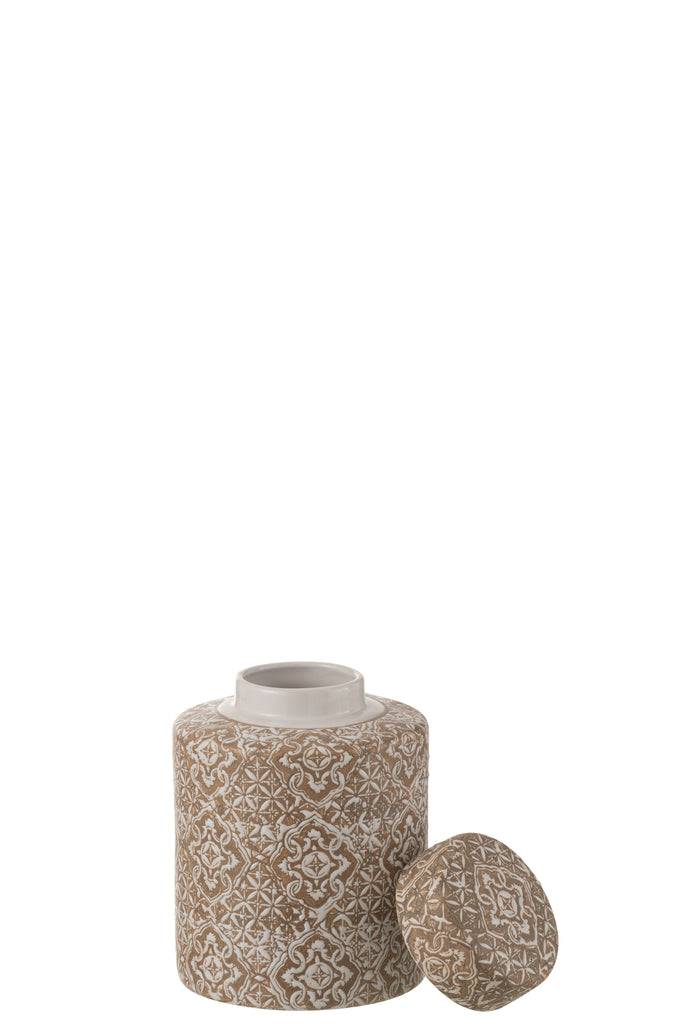 Pot Decoratief Wabi Porselein Beige/Wit Klein