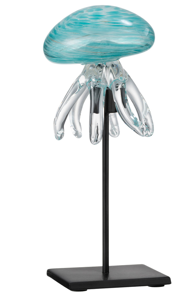 Kwallen op voet glas aqua groot