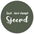 Label2X Muurcirkel kids 20 cm / Forex Muurcirkel kids ssst hier slaapt olijfgroen