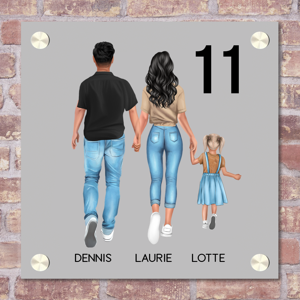 Label2X Naambordje vierkant Naambordje voordeur vierkant familie modern woonaccessoires homedecoratie