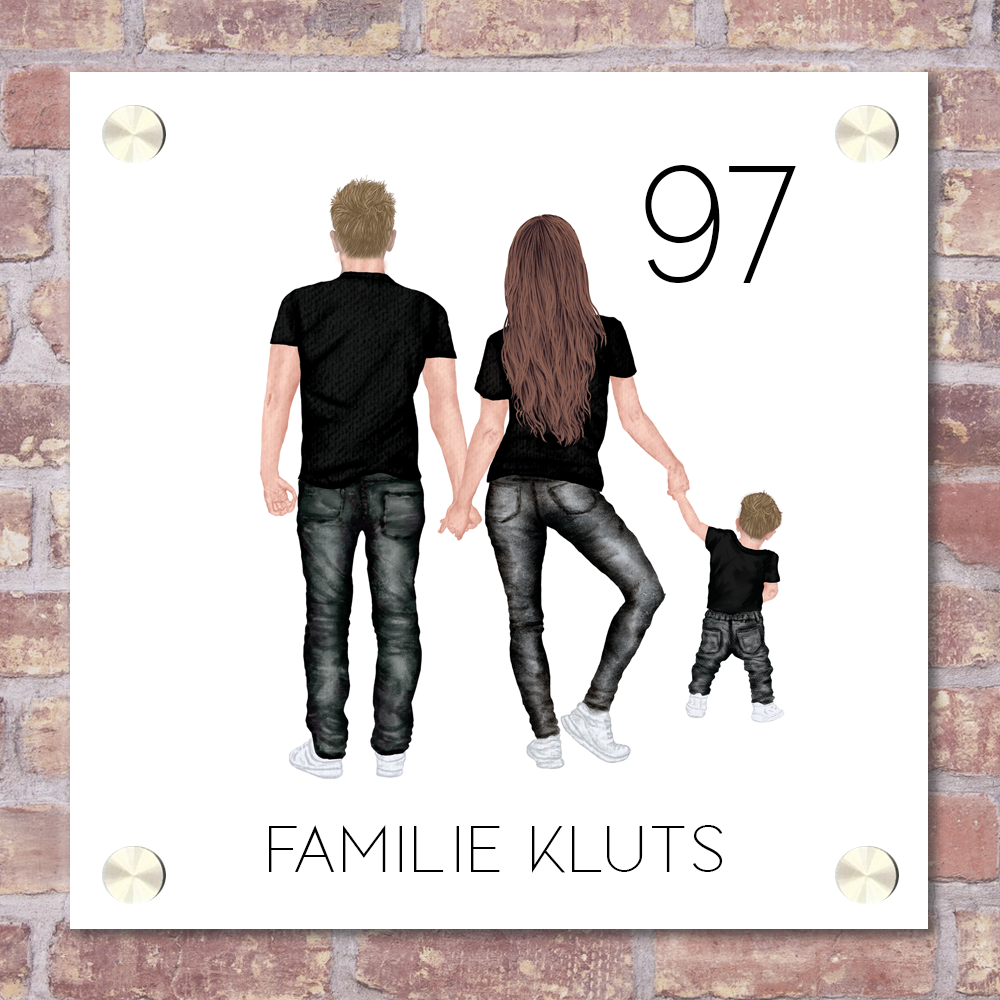 Label2X Naambordje vierkant Naambordje familie vierkant strak woonaccessoires homedecoratie