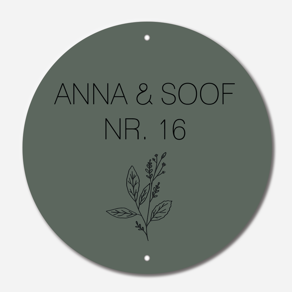 Label2X Naambordje rond Naambordje rond wildflower groen