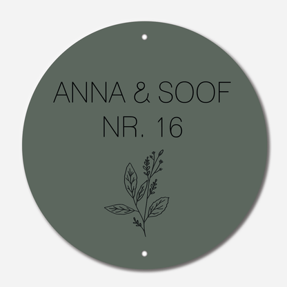 Label2X Naambordje rond Naambordje rond wildflower groen