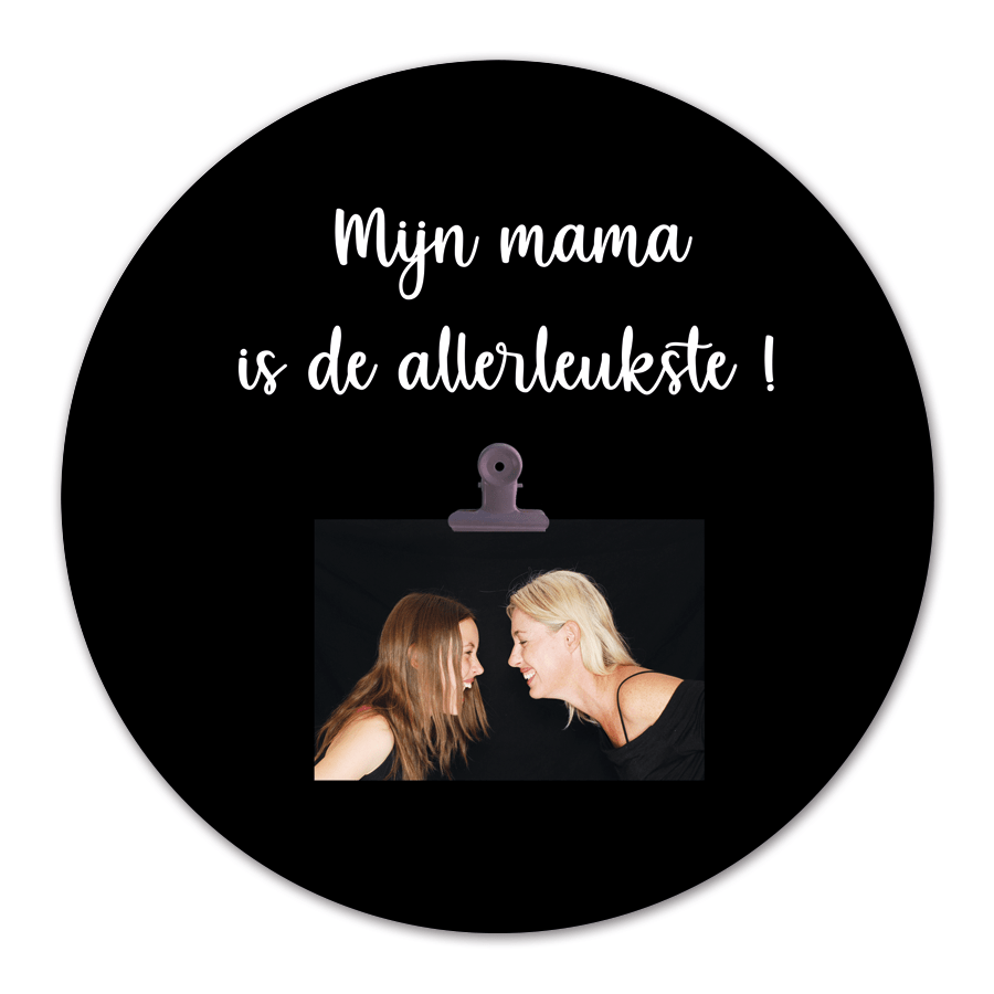 Label2X Eigen foto Cirkel met foto mijn mama is de allerleukste