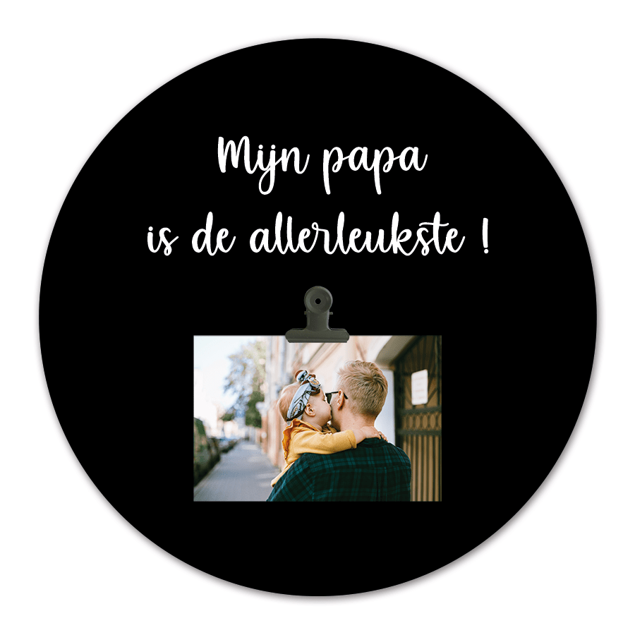 Label2X Eigen foto Cirkel met foto mijn papa is de allerleukste