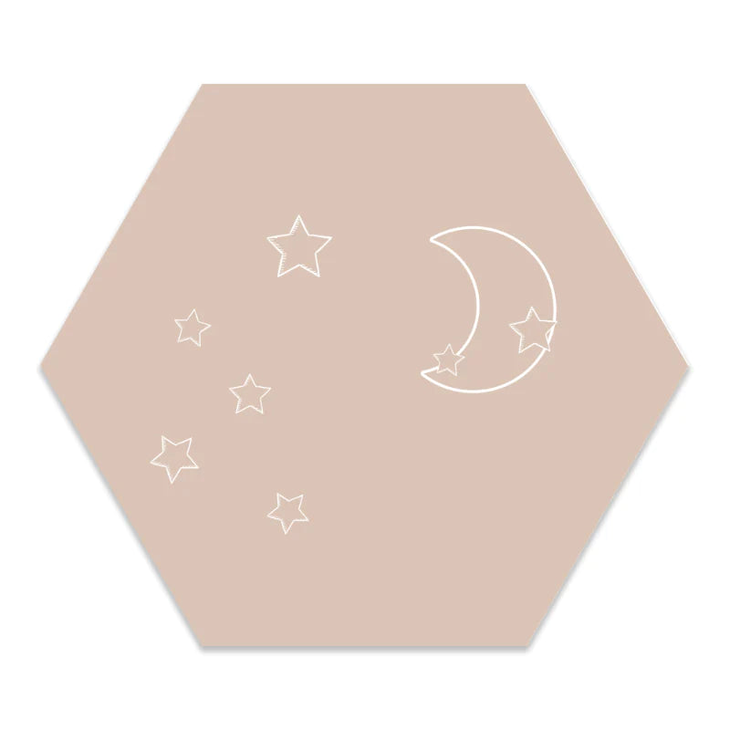 Label2X Hexagon maan ster woonaccessoires homedecoratie