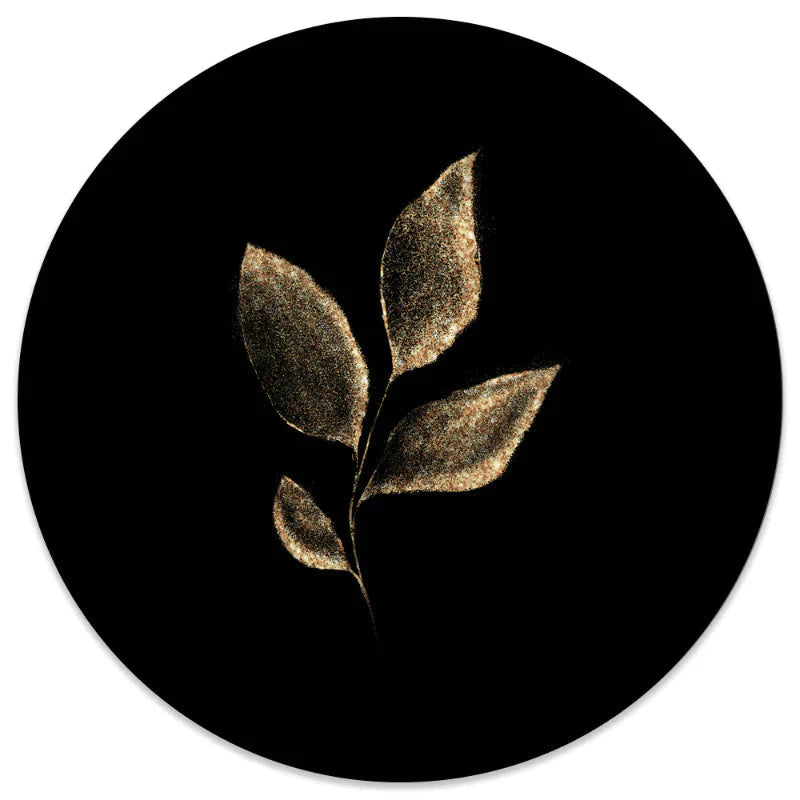 Label2X Leaf gold Black Forex 60 cm beschadigd woonaccessoires homedecoratie