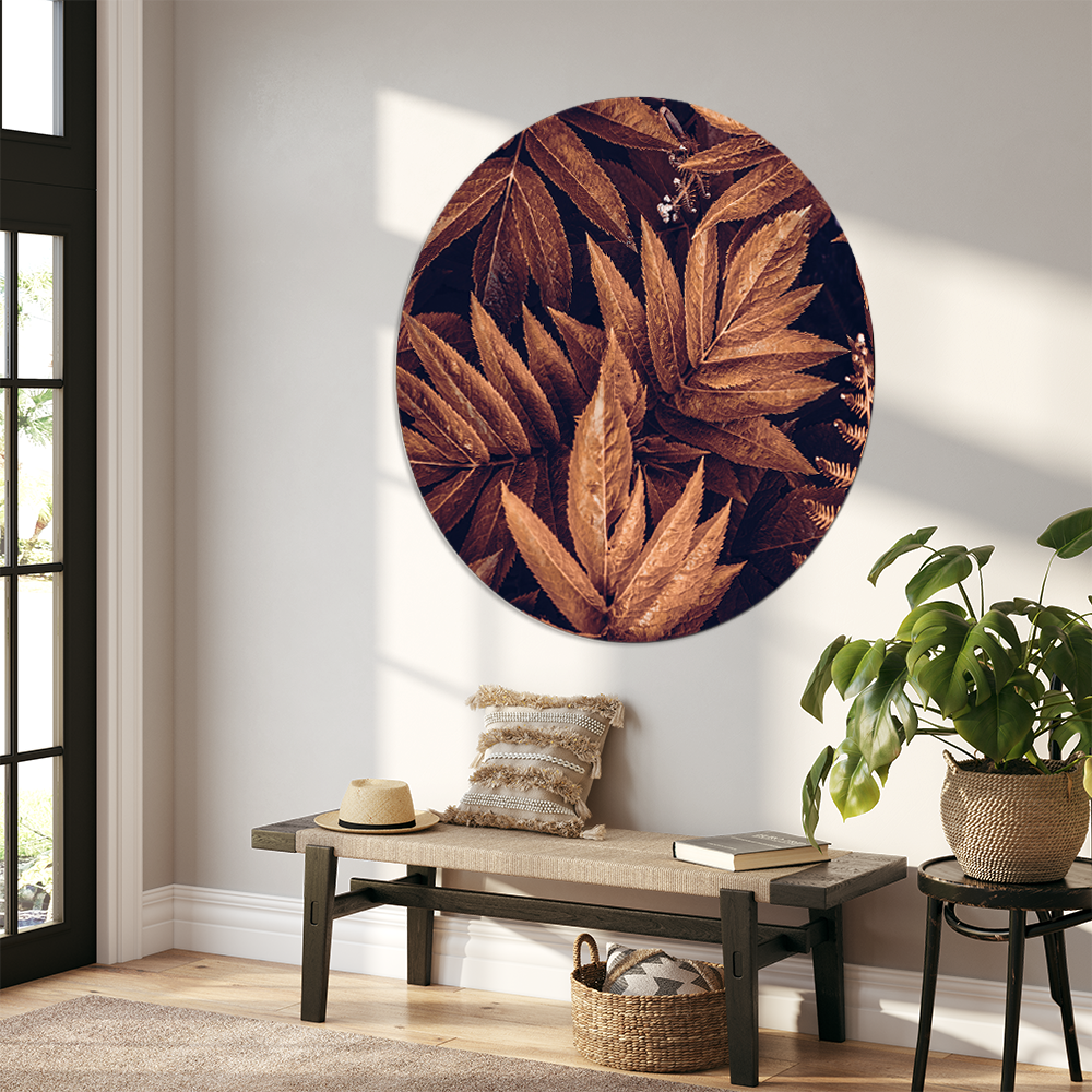 Label2X Muurcirkel Muurcirkel brown plant woonaccessoires homedecoratie