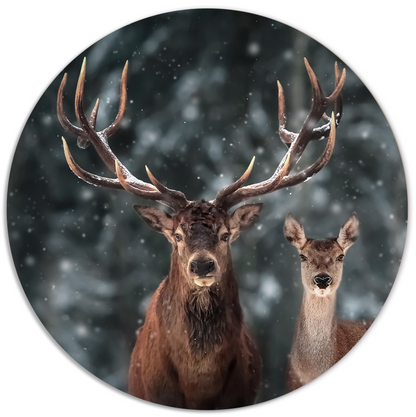 Label2X Muurcirkel Muurcirkel deer couple woonaccessoires homedecoratie