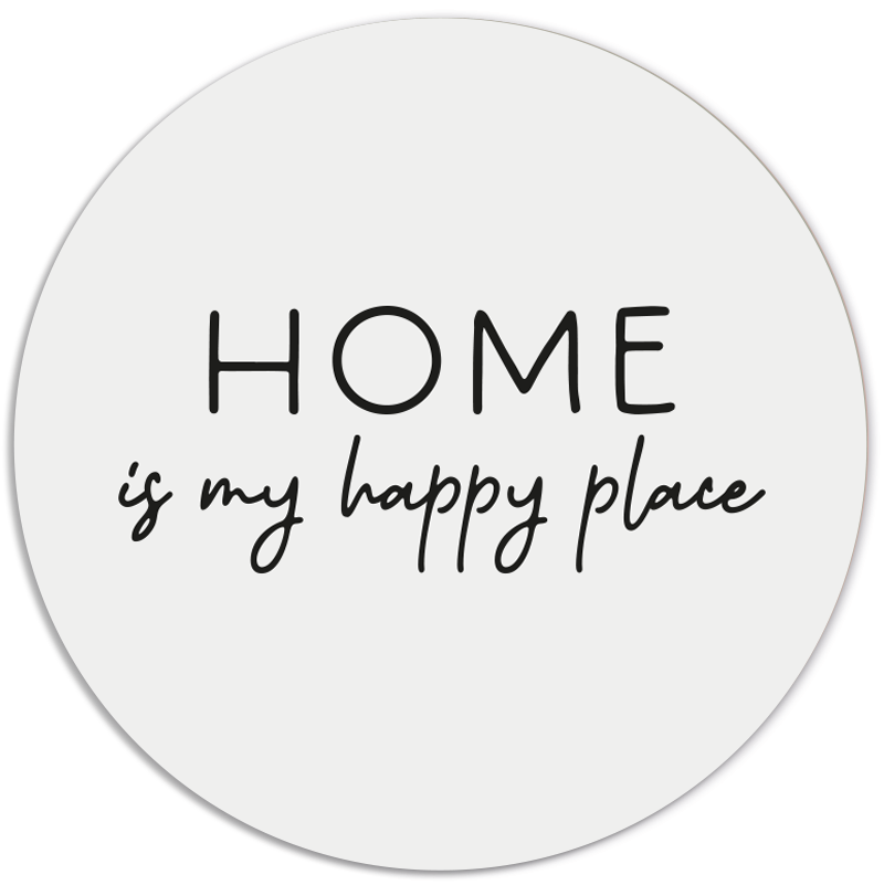 Label2X Muurcirkel Muurcirkel home is my happy place woonaccessoires homedecoratie