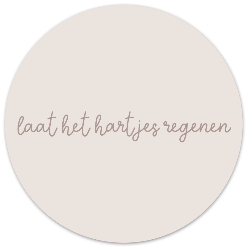 Label2X Muurcirkel kids Muurcirkel kids hartjesregen woonaccessoires homedecoratie