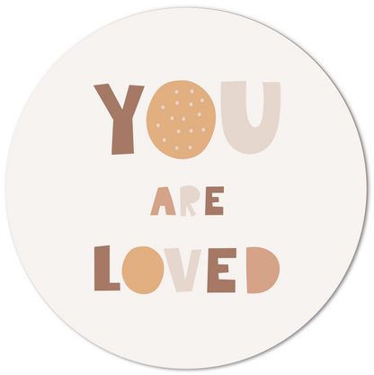 Label2X Muurcirkel kids Muurcirkel kids you are loved woonaccessoires homedecoratie