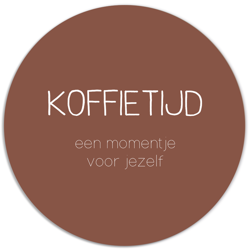 Label2X Muurcirkel Muurcirkel koffietijd cognac woonaccessoires homedecoratie