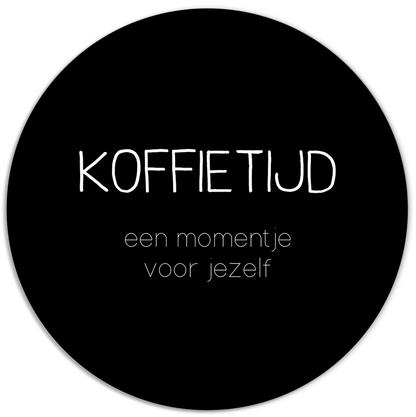 Label2X Muurcirkel Muurcirkel koffietijd zwart woonaccessoires homedecoratie