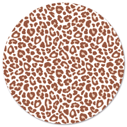 Label2X Muurcirkel Muurcirkel leopard terracotta